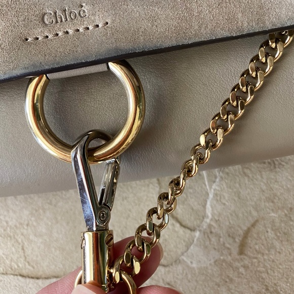 SOLD Chloé Faye Mini Wallet Crossbody Motty Grey - Picture 6 of 15